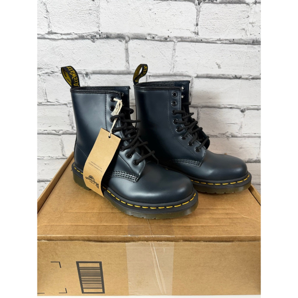 Dr. Martens Shoes - Women's Dr. Martens Bex 1460 Smooth Leather Black Lace Up Boots Size 5 NEW